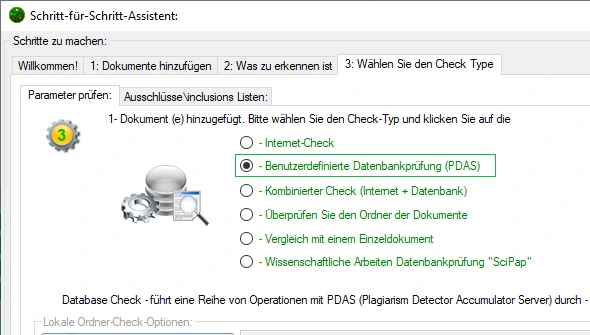 PDAS-Datenbankprüfung