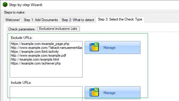 Exclude and Include Lists