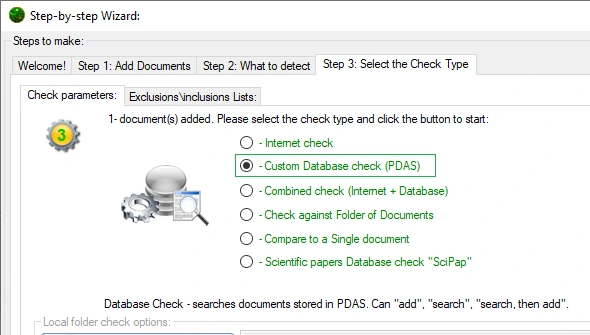 PDAS Database Check