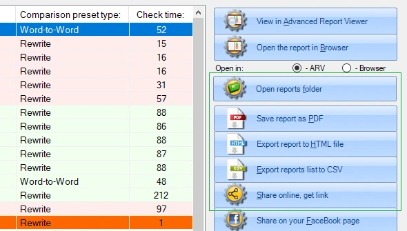 Originality Report Export Feature