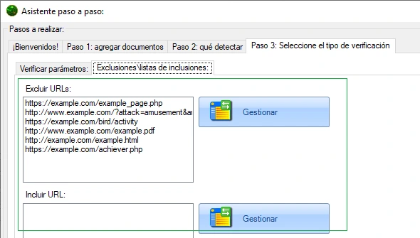 Listas de exclusión e inclusión