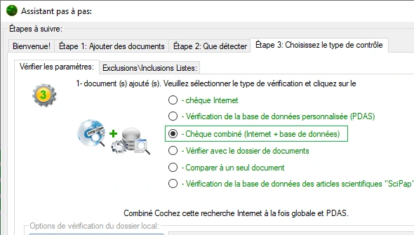 Vérification de la base de données PDAS