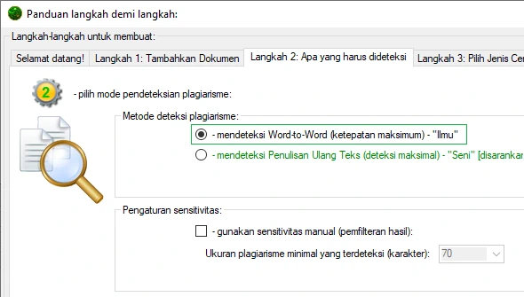 Preset untuk 'Pencocokan Kata-ke-Kata'