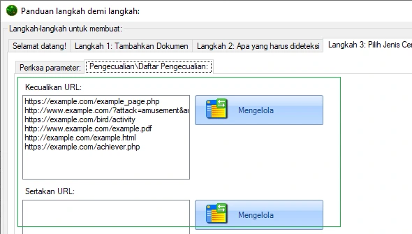 Kecualikan dan Sertakan Daftar