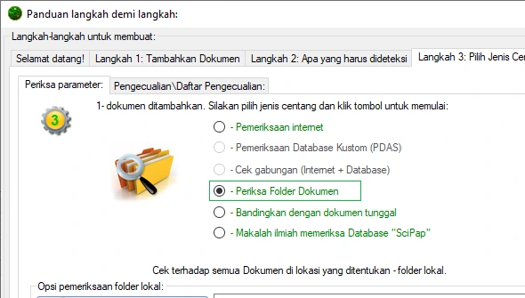 Opsi 'Pemeriksaan Folder'
