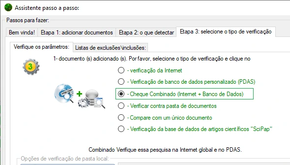 Verificação do banco de dados PDAS