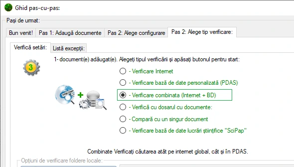 Verificarea bazei de date PDAS