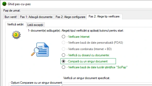 Comparați cu un singur document