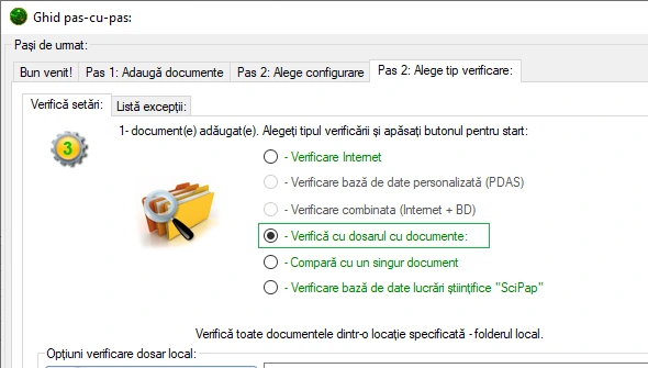 Opțiunea „Verificare folder”.